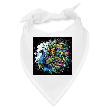 Pfau - Bandana - Weiß - Vorne