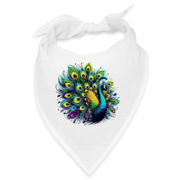 Pfau - Bandana - Weiß - Vorne