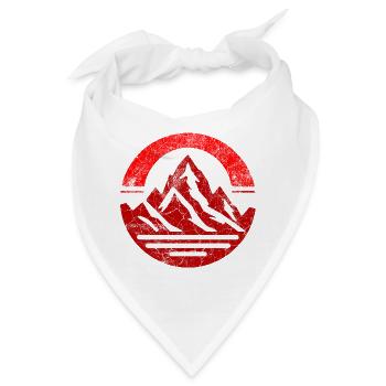 Vintage Roter Berg - Bandana - Weiß - Vorne