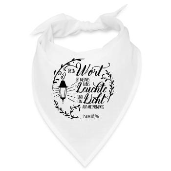 Dein Wort ist meines Fußes Leuchte - Bandana - Weiß - Vorne
