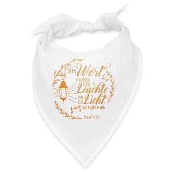 Dein Wort ist meines Fußes Leuchte - Bandana - Weiß - Vorne