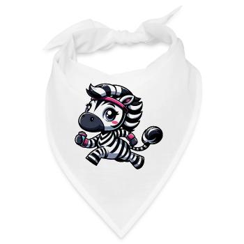 Zebra Jogger Cartoon Sport Marathon Laufen - Bandana - Weiß - Vorne