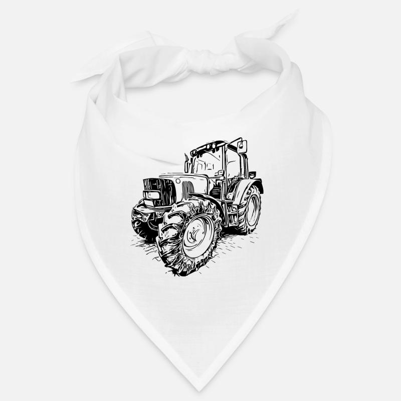 Grüner JD Traktor - Bandana - Weiß