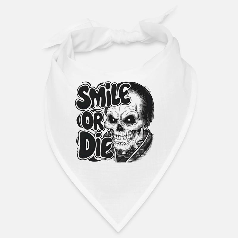 Vampirskelett mit Text Lächeln oder Sterben Bandana