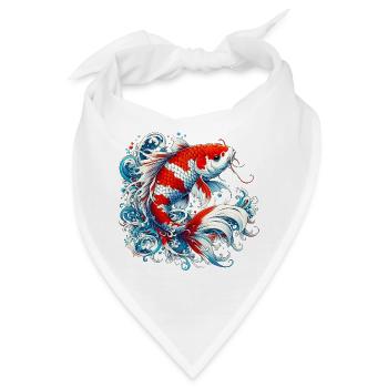 Japanischer japanischer Koi-Karpfenfisch - Bandana - Weiß - Vorne
