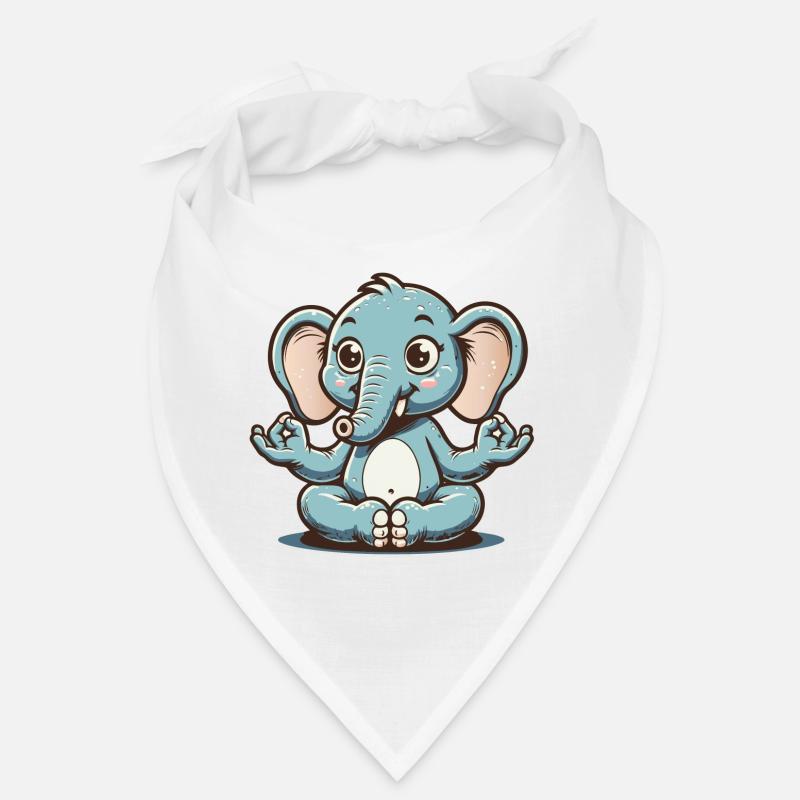 Cute blue elephant doing yoga Bandana