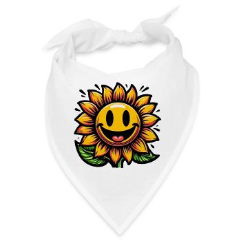 Sonnenblume - Bandana - Weiß - Vorne