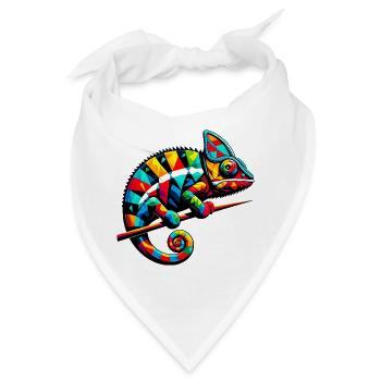 Harlekin Chamäleon - Bandana - Weiß - Vorne
