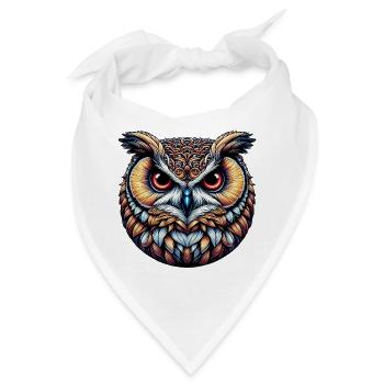 Eule - Bandana - Weiß - Vorne