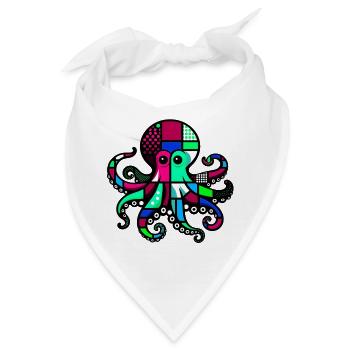 Krake - Bandana - Weiß - Vorne