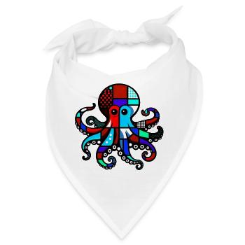 Krake - Bandana - Weiß - Vorne