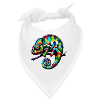 Harlekin Chamäleon - Bandana - Weiß - Vorne
