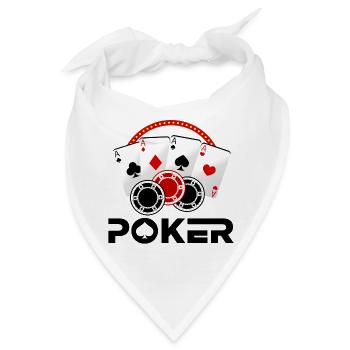 Poker, Poker spielen, Pokerspieler - Bandana - Weiß - Vorne