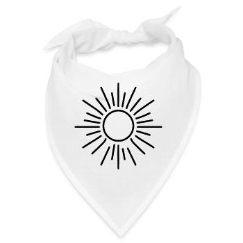 stilisierte Sonne - Bandana - Weiß - Vorne