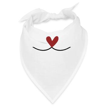 Herz Verbindung Linie - Bandana - Weiß - Vorne