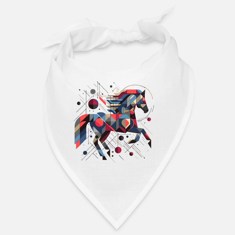Abstraktes Tier Pferd 2 - Bandana - Weiß
