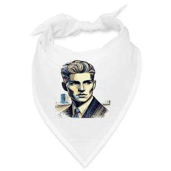 Unbekannter | Stranger | ausgefranster Rand - Bandana - Weiß - Vorne