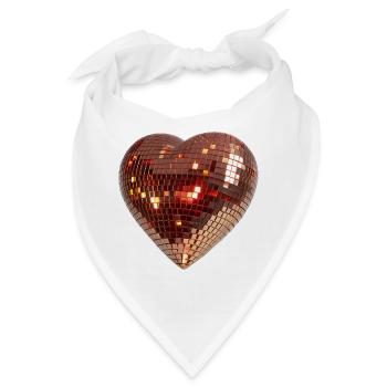 Heart of Disco, Diskokugel im Form eines Herzens - Bandana - Weiß - Vorne