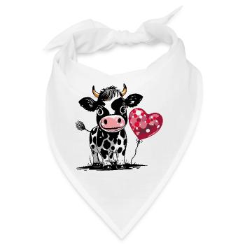Süßes Kälbchen mit Herzballon - Kuh Kalb - Bandana - Weiß - Vorne