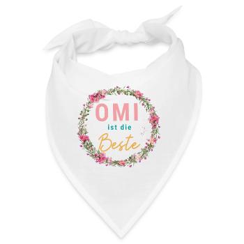 Omi ist die Beste! Wildblumen, personalisierbar - Bandana - Weiß - Vorne
