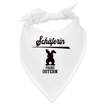 Schäferin Frohe Ostern Ostergeschenk Schäferei - Bandana - Weiß - Vorne