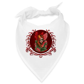 Gothic Blossom, der Engel der Rosen. - Bandana - Weiß - Vorne
