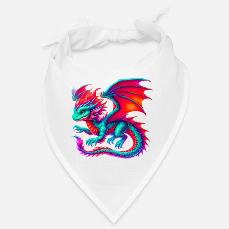 Drache - Bandana - Weiß