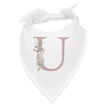 U Monogramm, Floral, personalisierbar - Bandana - Weiß - Vorne