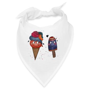 Icecream Summer Love Illustration - Bandana - Weiß - Vorne