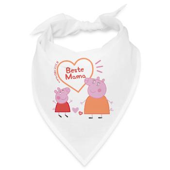 Peppa Pig Design Beste Mama Mit Peppa & Mama Wutz - Bandana - Weiß - Vorne