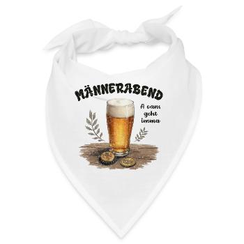 Männerabend – A oans geht imma! - Bandana - Weiß - Vorne