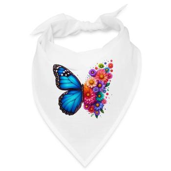 Bunter Schmetterling, von der Natur inspirierte Sommerstimmungen - Bandana - Weiß - Vorne