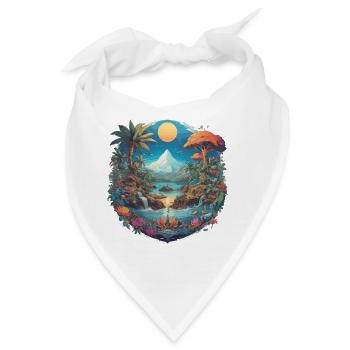 Mystische Berg- und Flusslandschaft - Bandana - Weiß - Vorne