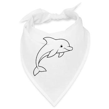 Minimalistic Dolphin - Bandana - Weiß - Vorne