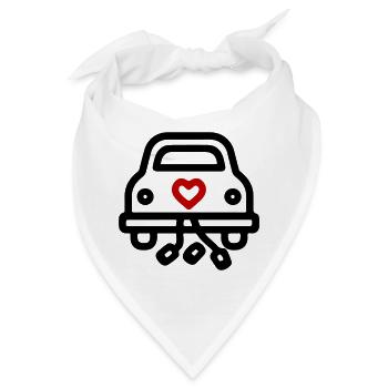 Hochzeitsauto Hochzeit Symbol Verliebt - Bandana - Weiß - Vorne