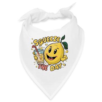 Squeeze The Day Zitrone Karikatur - Bandana - Weiß - Vorne