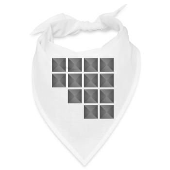 Minimalistisches geometrisches quadratisches Nietenmuster - Bandana - Weiß - Vorne