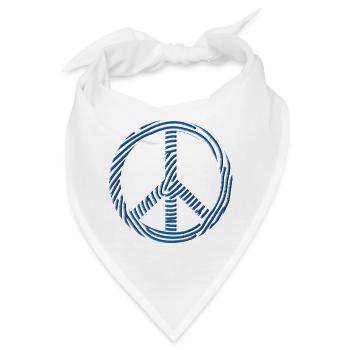 Peace-Zeichen - Bandana - Weiß - Vorne