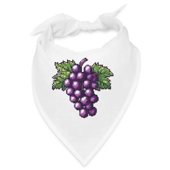 Violette Pixeltrauben - Bandana - Weiß - Vorne