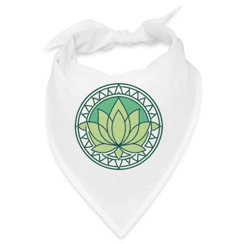 Zen Green Lotus Mandala - Bandana - Weiß - Vorne