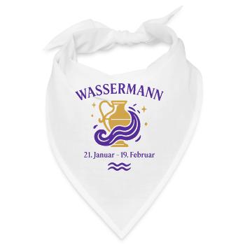 Sternzeichen Wassermann - Bandana - Weiß - Vorne