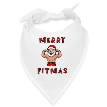 Merry Fitmas Santa  - Bandana - Weiß - Vorne