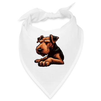 Sprich mit der Pfote Airedale Terrier Airedales  - Bandana - Weiß - Vorne