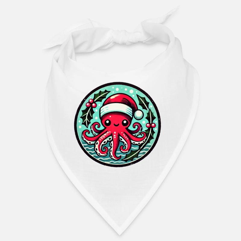 Santa Octopus Christmas Patch Bandana