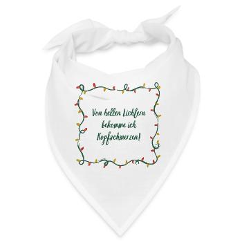 Kopfschmerzen, helle Lichter, Weihnachts-Muffel - Bandana - Weiß - Vorne