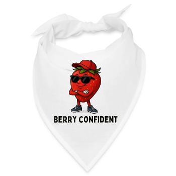  Erdbeere Selbstbewusst Karikatur  - Bandana - Weiß - Vorne