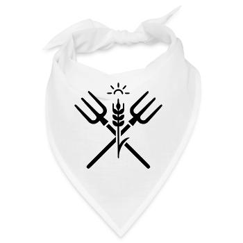 landwirtschaft bauer mistgabel logo - Bandana - Weiß - Vorne