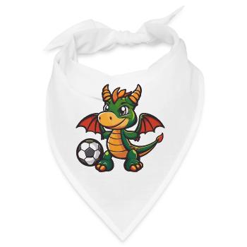 Drache mit Ball - Bandana - Weiß - Vorne