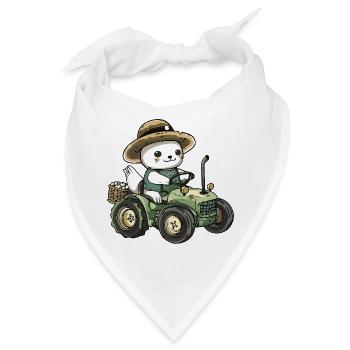 Robbe Tier Traktor Farmer - Bandana - Weiß - Vorne