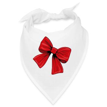 rote Schleife - Bandana - Weiß - Vorne